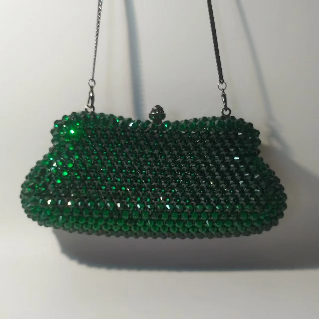 Women Wedding Bridal Red/Green Evening Clutch Purse  Rhinestones Day Clutches Dinner Party Purses Diamond Cocktail Handbags