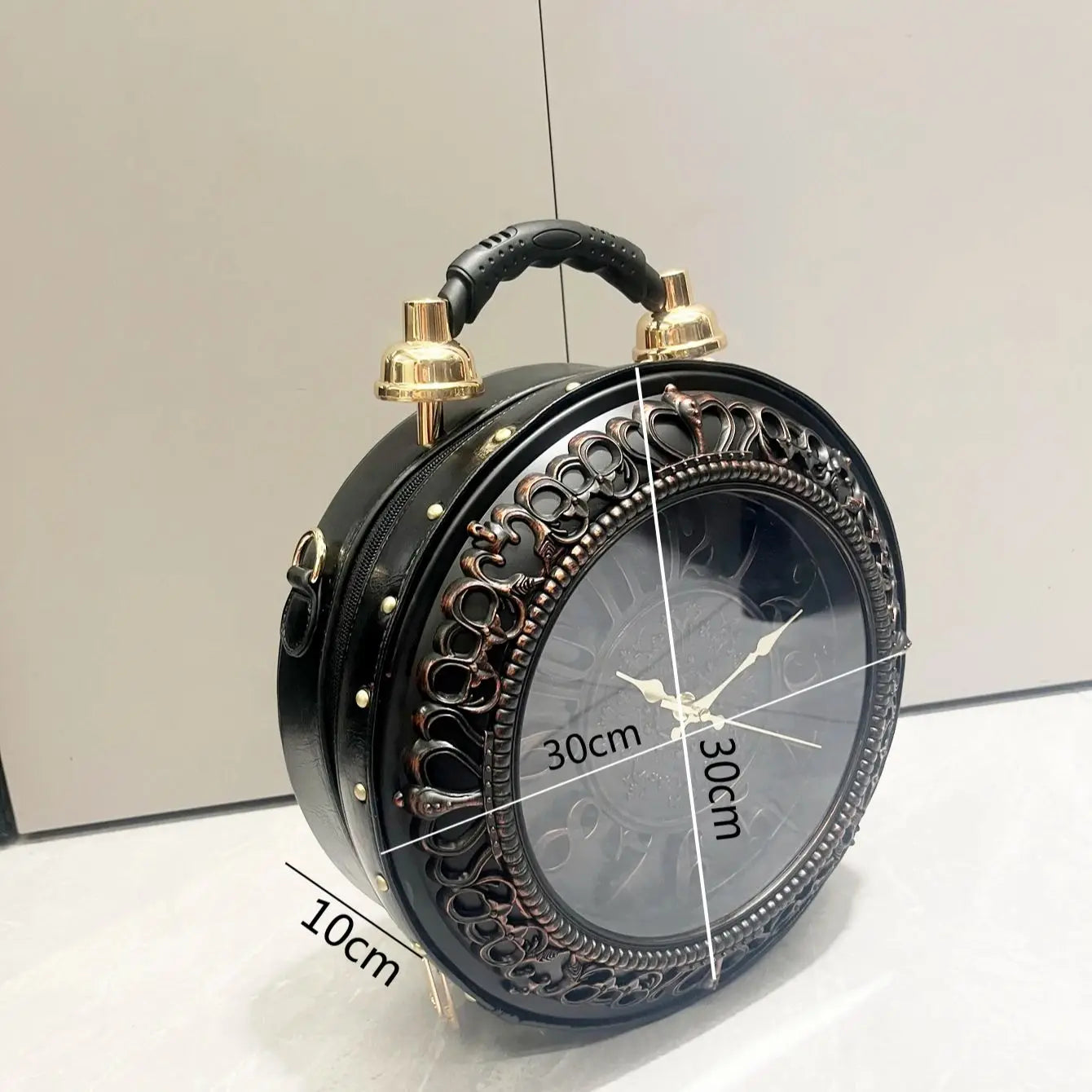 Luxury Designer Purses and Handbags Shoulder Bags funny clock-shaped bag funny Women's round bag pu leather Woman's bag - EUFASHIONBAGS