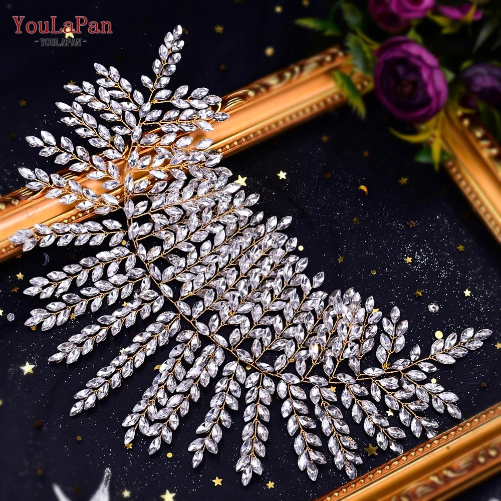 Wedding Tiara Crystal Bridal Headband Women Hair Crown Bridal Hair Accessories Bride Headpieces for Party Banquet - EUFASHIONBAGS