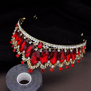 Baroque Crystal Bridal Jewelry Sets for Women Luxury Tiara Crown Necklace Earrings Wedding Dress Set