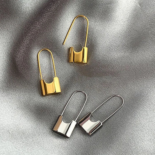 Chic Lock Shaped Drop Earrings for Women Metal Silver Color/Gold Plated Y2K Girls Piercing Accessories Statement Jewelry