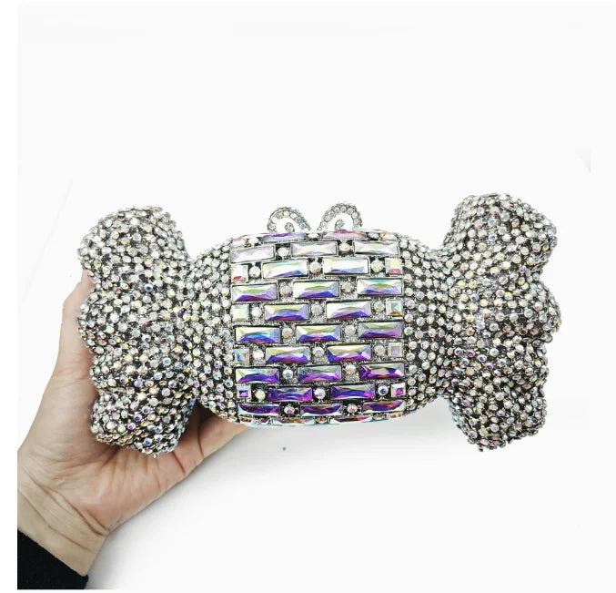 Candy Stones Women Crystal Clutch Bag Lady Evening Bags Party Cocktail Rhinestones Handbags Wedding Purse