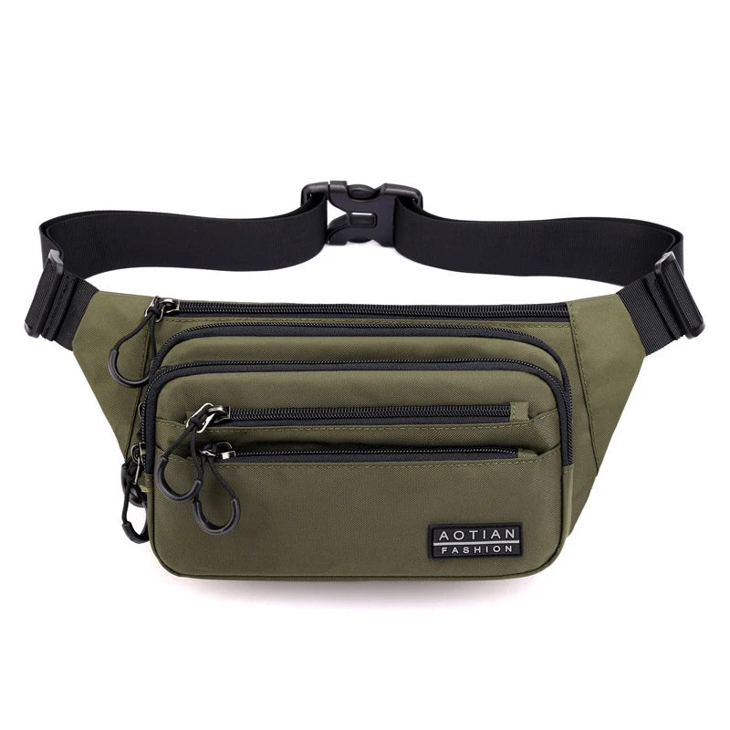 Nylon Waterproof Men's Waist Packs New Boy Outdoor Travel Waist Bag Unisex Chest Bag Storage Pocket Male - EUFASHIONBAGS