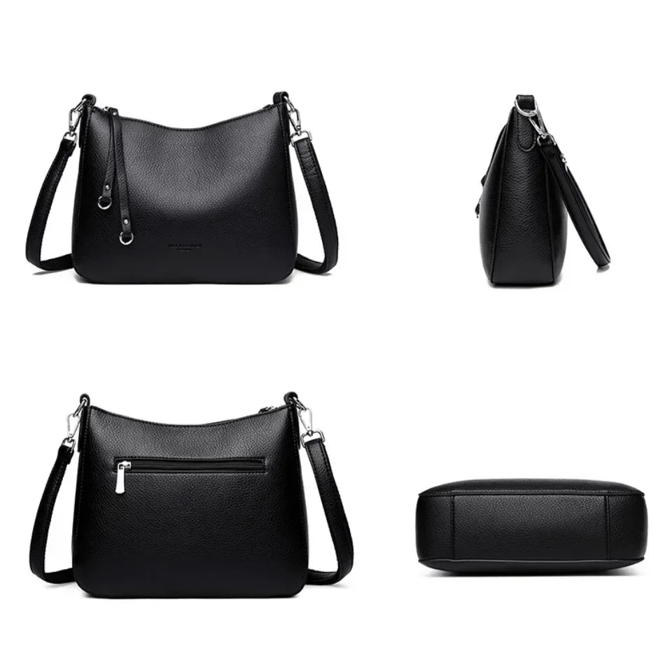 Genuine Brand Women's Soft Leather Shoulder Bags Luxury Designer Crossbody Bags Casual Tote Bag Messenger Commuting Sac