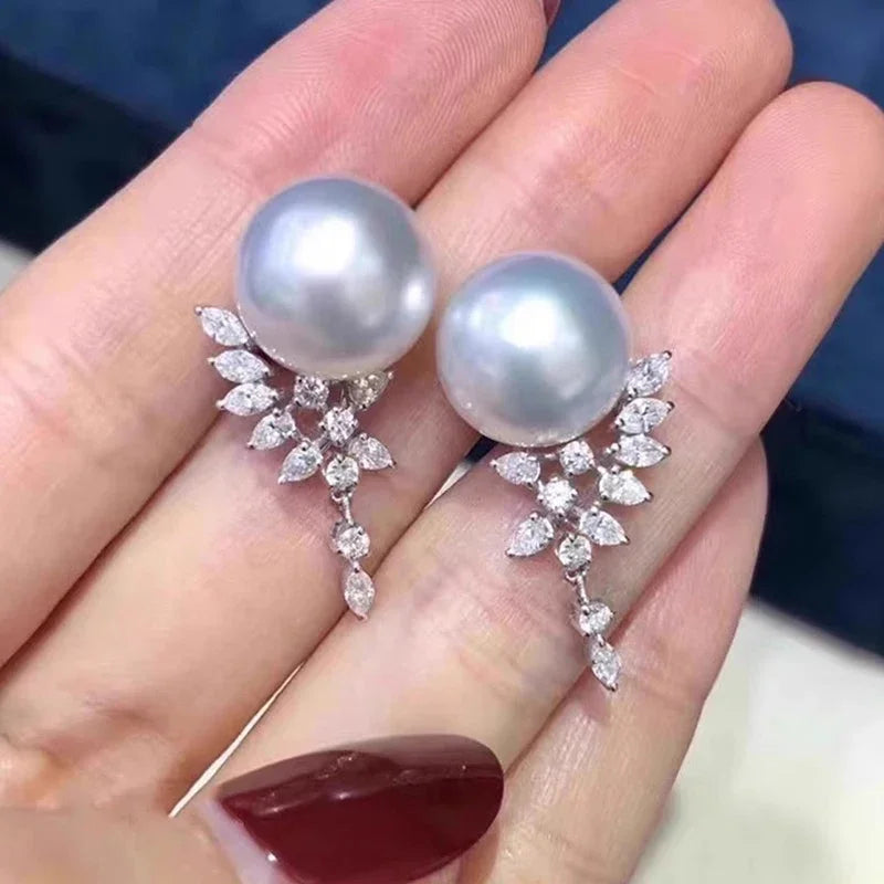 Novel Dazzling CZ Drop Earrings with Imitation Pearl Elegant Gorgeous Wedding Bridal Jewelry Graceful Trendy Accessories - EUFASHIONBAGS