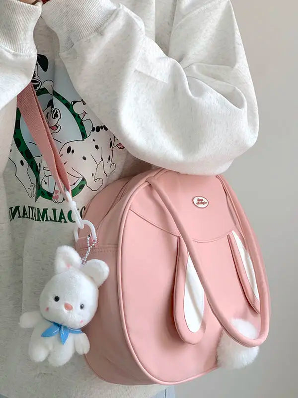 Rabbit Cute Y2k Handbag Women Vintage Harajuku Pu Leather Casual Shoulder Bag Large Kawaii Tote Bag Chic - EUFASHIONBAGS