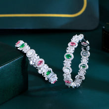 Load image into Gallery viewer, Luxury Multicolor Cubic Zirconia Hoop Earrings Chunky Women Party Wedding Jewelry b136