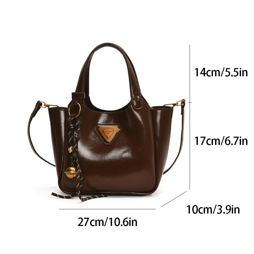 Women Genuine Leather Handbag Vintage Oil Wax Leather Shoulder Crossbody Bags Small Messenger Sac A Main - EUFASHIONBAGS