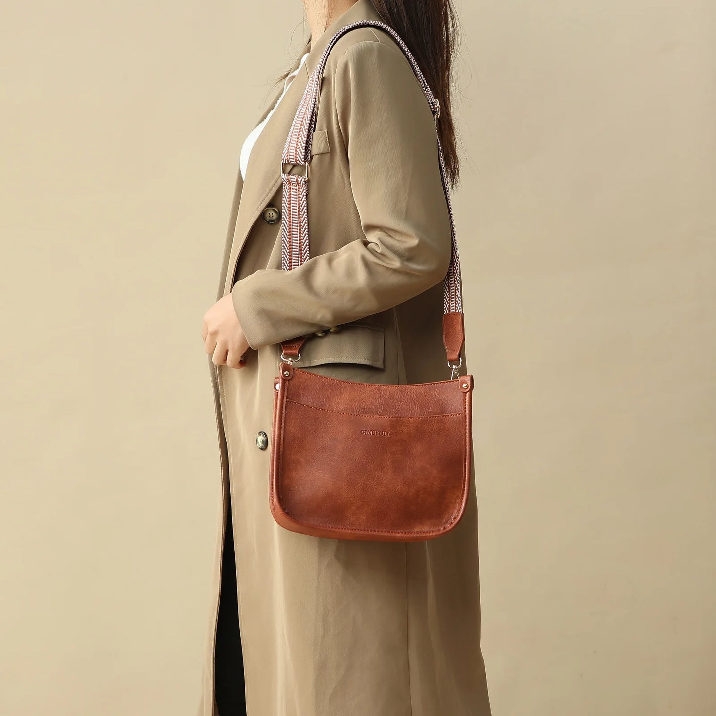 New Women's Shoulder Bag PU Leather Casual Female  Crossbody Bags Vintage Style Luxury Women Handbag