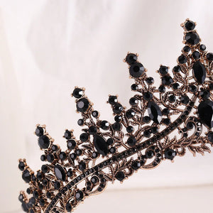 Baroque Luxury Black Crystal Bridal Tiaras Queen Crown For Women Girl Headpiece Wedding Diadem Princess Party Hair Dress Jewelry