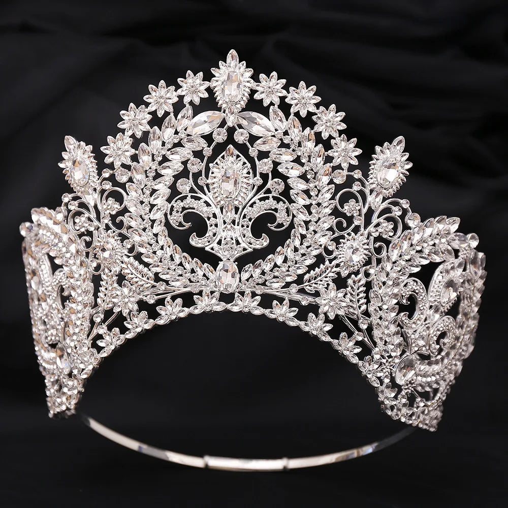 Miss Supranational Hair Crown Shiny Rhinestone Tiara Large Bridal Wedding Beauty Pageant Party Big Crowns Headpiece Accessories - EUFASHIONBAGS