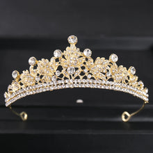 Cargar imagen en el visor de la galería, Baroque Crystal Tiara Crown Necklace Earring Set For Women Bride Rhinestone Bridal Jewelry Set Wedding Jewelry Accessories Set