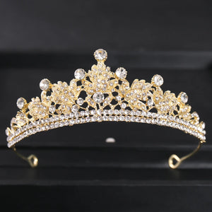 Baroque Crystal Tiara Crown Necklace Earring Set For Women Bride Rhinestone Bridal Jewelry Set Wedding Jewelry Accessories Set