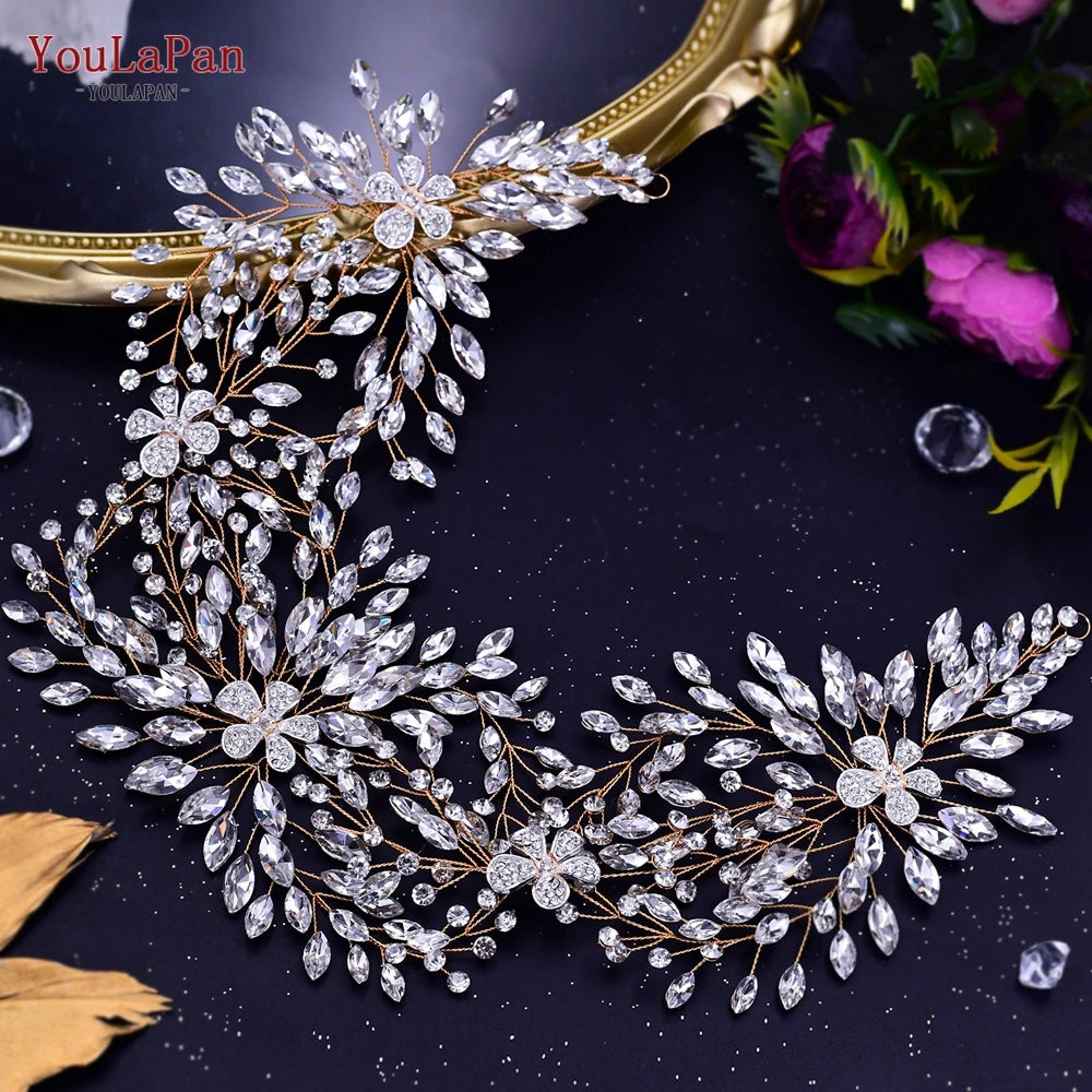 Wedding Tiara Crystal Bridal Headband Women Hair Crown Bridal Hair Accessories Bride Headpieces for Party Banquet - EUFASHIONBAGS