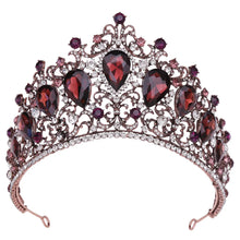 Cargar imagen en el visor de la galería, Luxury High Quality Royal Queen Water Drop Wedding Crown for Women Large Crystal Banquet Tiaras Costume Hair Jewelry Accessories