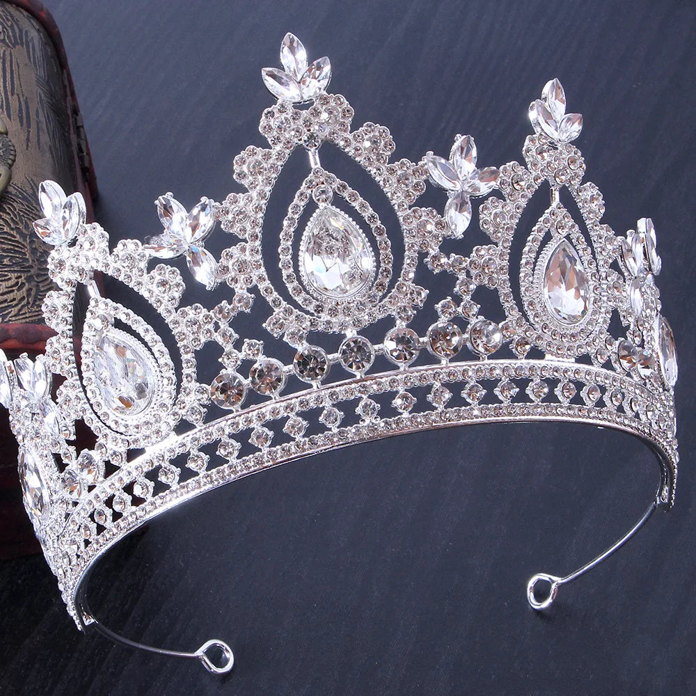 Luxury High Quality Royal Queen Purple Crystal Wedding Crown for Women Rhinestone Banquet Tiara Costume Hair Jewelry Accessories - EUFASHIONBAGS