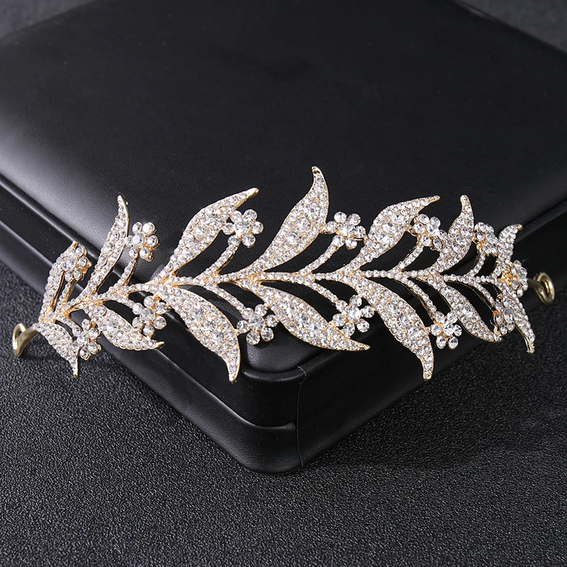 Gold Color Luxury Crystal Wedding Tiaras And Crowns Party Rhinestone Prom Bridal Diadem Crown Tiara For Women Bride Hair Jewelry - EUFASHIONBAGS