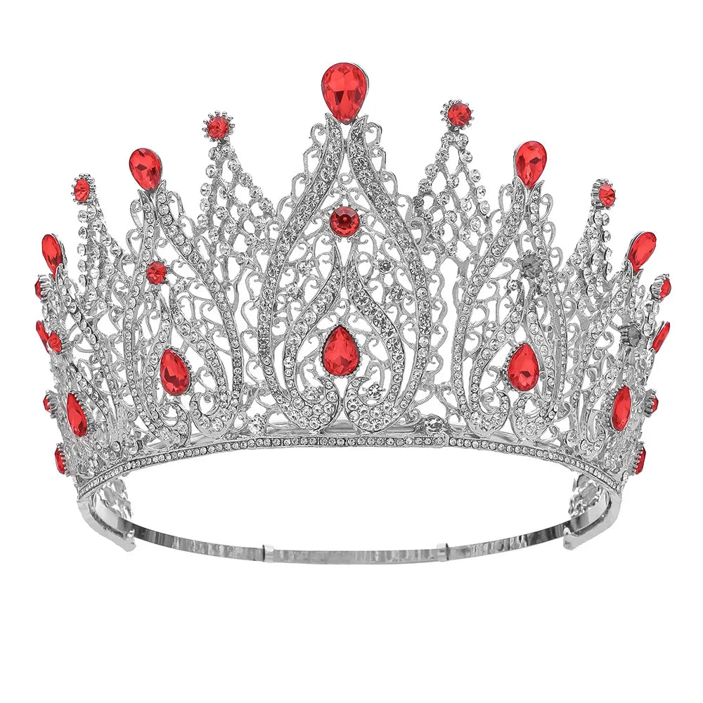 Luxury High Royal Queen Miss Universe Adjustable Wedding Crown for Women Crystal Banquet Tiaras Costume Hair Jewelry Accessories - EUFASHIONBAGS