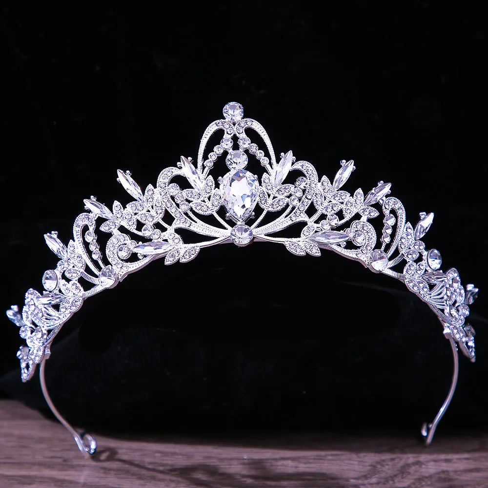 Luxury Diverse Silver Color Crystal Bridal Tiaras Crown Rhinestone Pageant Diadema Collares Headpieces Wedding Hair Accessories - EUFASHIONBAGS