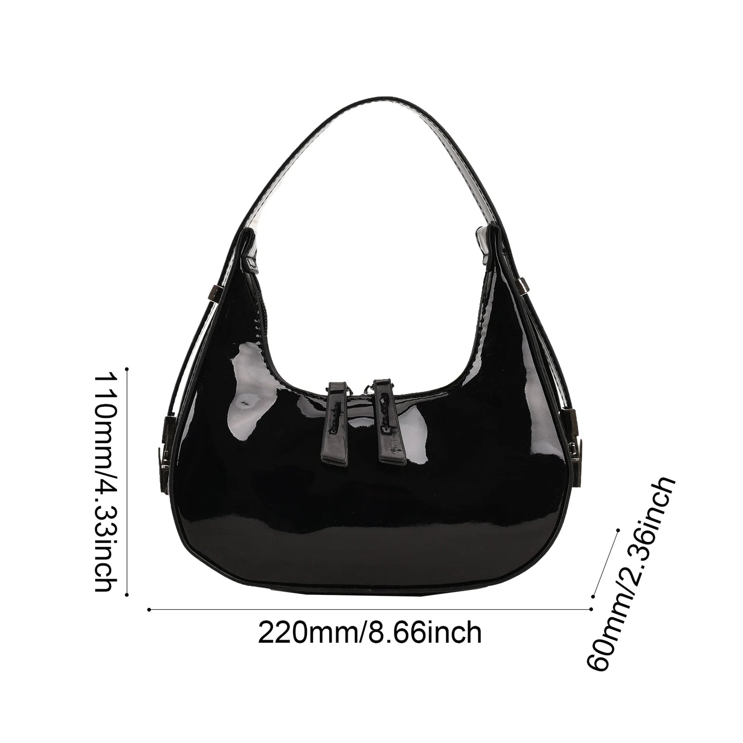 Half Moon Bag Vintage PU Leather Small Shoulder Bag for Women Girls Hobo Handbag Luxury Retro Red Ladies Armpit Purses Totes