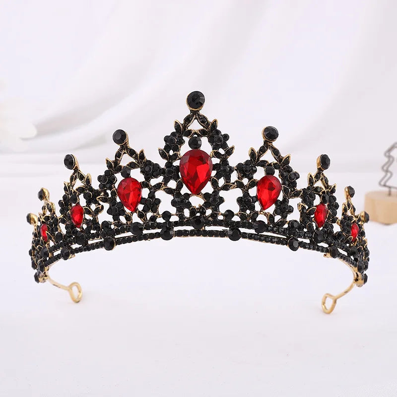 Trendy Crystal Rhinestone Tiaras Crown Wedding Hair Jewelry More Color Bridal Queen Princess Pageant Diadem Women Head Accessory - EUFASHIONBAGS