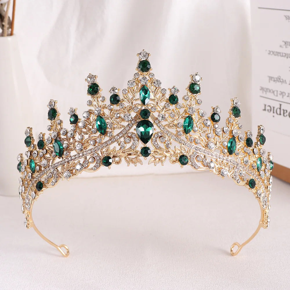 Baroque Luxury Black Crystal Bridal Tiaras Queen Crown For Women Girl Headpiece Wedding Diadem Princess Party Hair Dress Jewelry - EUFASHIONBAGS