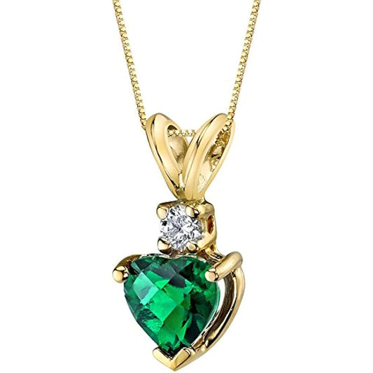 Chic Rabbit Shape Pendant Necklace Lady Bright Green Heart Zirconia Jewelry Box Chains Sweet Women Engagement Accessories - EUFASHIONBAGS