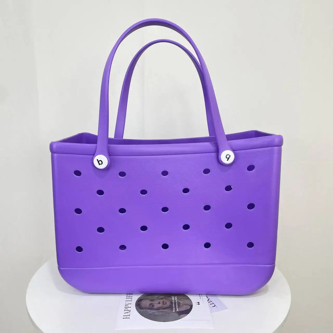 Croc Beach Tote Bag Rubber EVA Waterproof Basket Extra Large Women Shopping Shoulder Handbag Beach Jelly Sac Tote Bag Purse