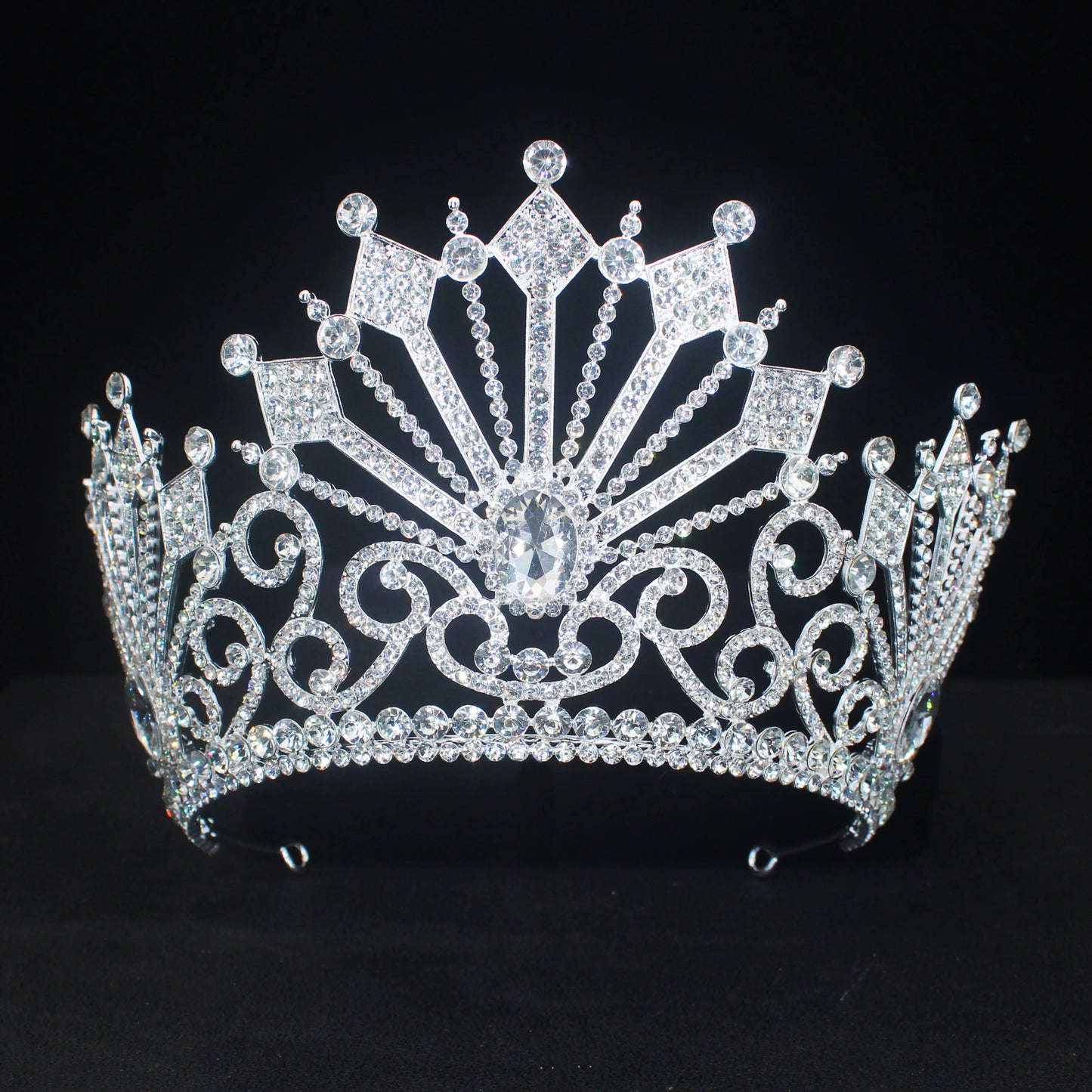 Royal Crystal Queen King Tiaras and Crowns For Women Hair Jewelry Pageant Prom Diadem Female Headpiece Bridal Head Accessories - EUFASHIONBAGS