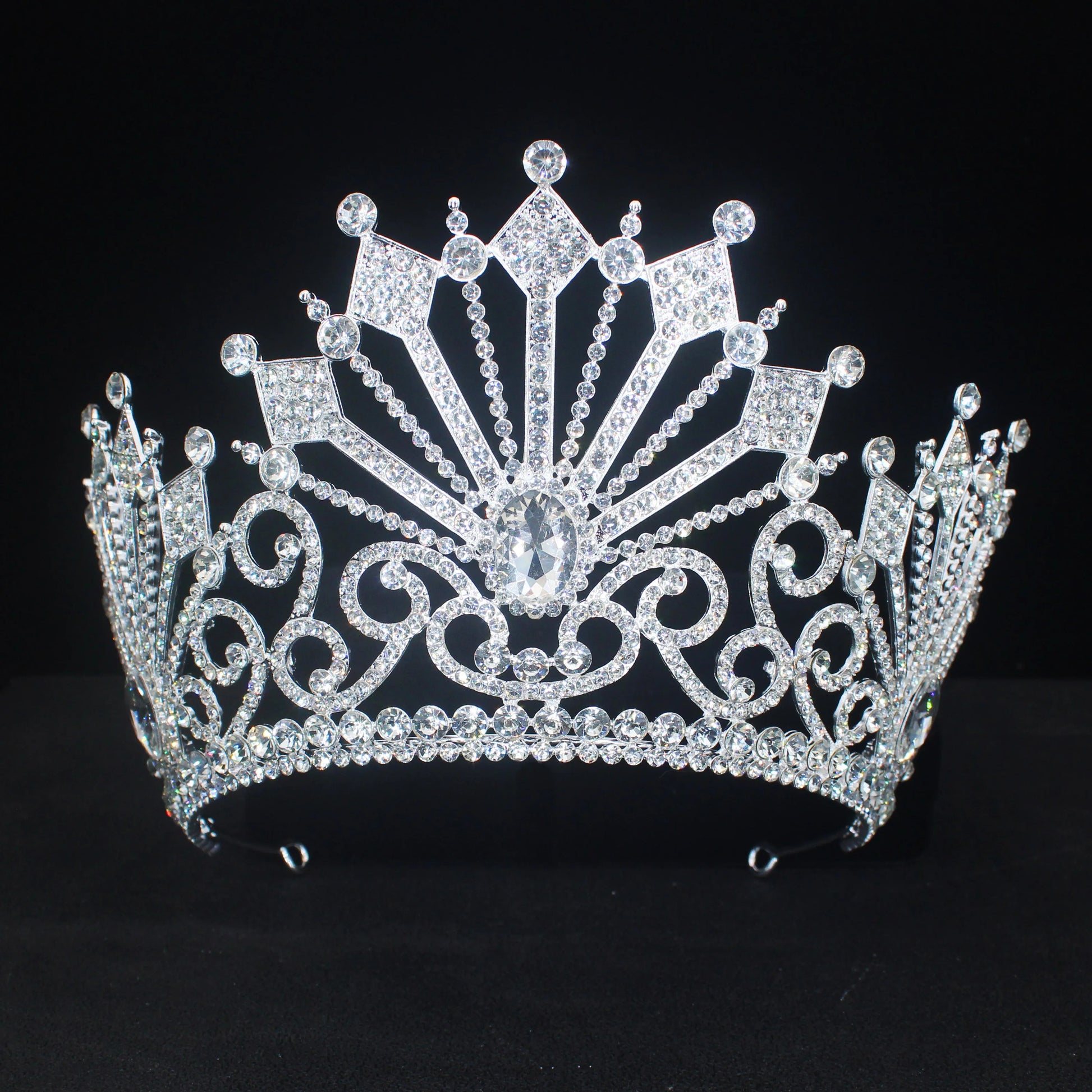 Crystal Queen King Tiara Crowns Women Girls Wedding Hair Jewelry Pageant Prom Diadem Female Headpiece Bridal Head Accessories - EUFASHIONBAGS