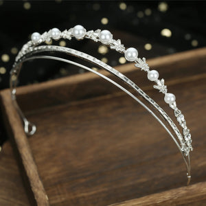 Handmade Headbands Wedding Hair Accessories for Women Engagement Jewelry Bridal Hairbands Pearl Crowns Simple Tiaras Party Gifts