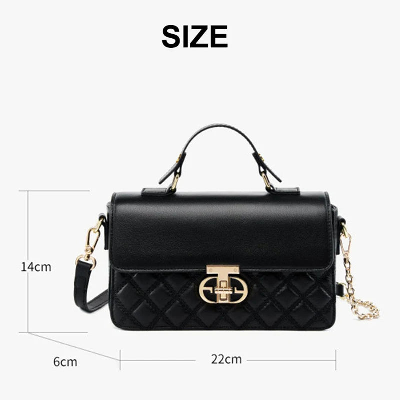 Genuine Leather Women's Shoulder Bag New Fashion Luxury Designer Tote Bags Cowhide Female Handbags Women Chain Bag