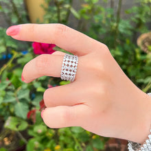 画像をギャラリービューアに読み込む, Round Cubic Zirconia Rings Paved Luxury Adjustable Tennis Rings Wedding Party Gift b105