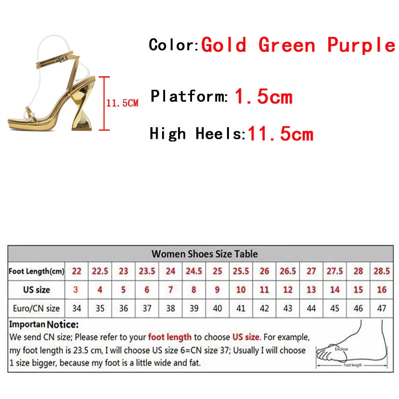 2025 Purple Strange High Heels Waterproof Platform Sandals For Women Design Summer Party Dress Chunky Shoes - EUFASHIONBAGS