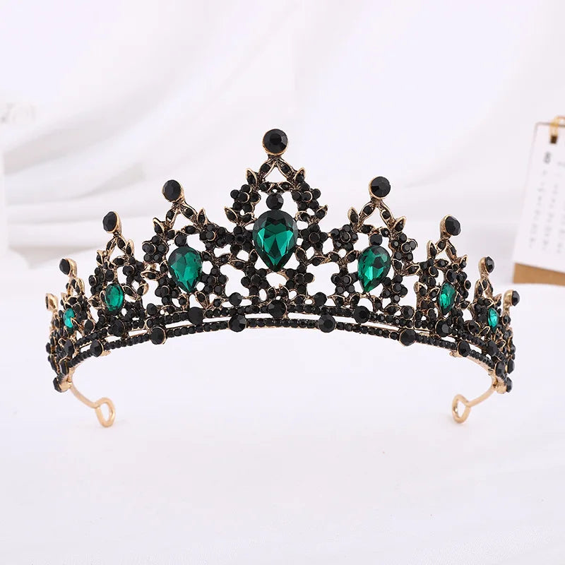 Trendy Crystal Rhinestone Tiaras Crown Wedding Hair Jewelry More Color Bridal Queen Princess Pageant Diadem Women Head Accessory - EUFASHIONBAGS