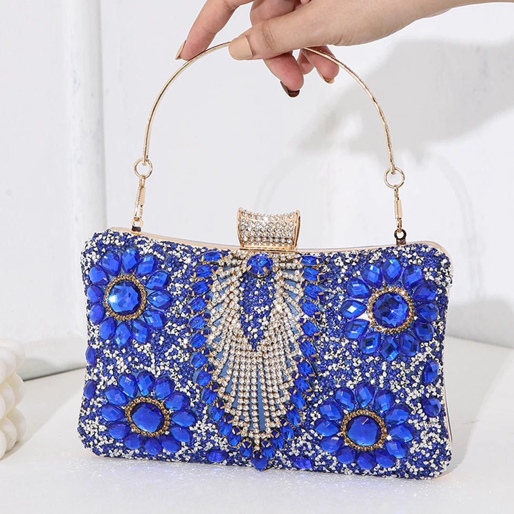 Women Diamonds Evening Bags Rhinestones Small Luxury Clutch Glitter Evening Bags for Parties Wedding Clubs - EUFASHIONBAGS