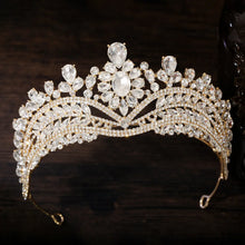 Cargar imagen en el visor de la galería, Baroque Pageant Crown Royal Queen Tiaras and Crowns AB Color Crystal Diadem Headwear Bridal Wedding Crown Hair Jewelry Headdress