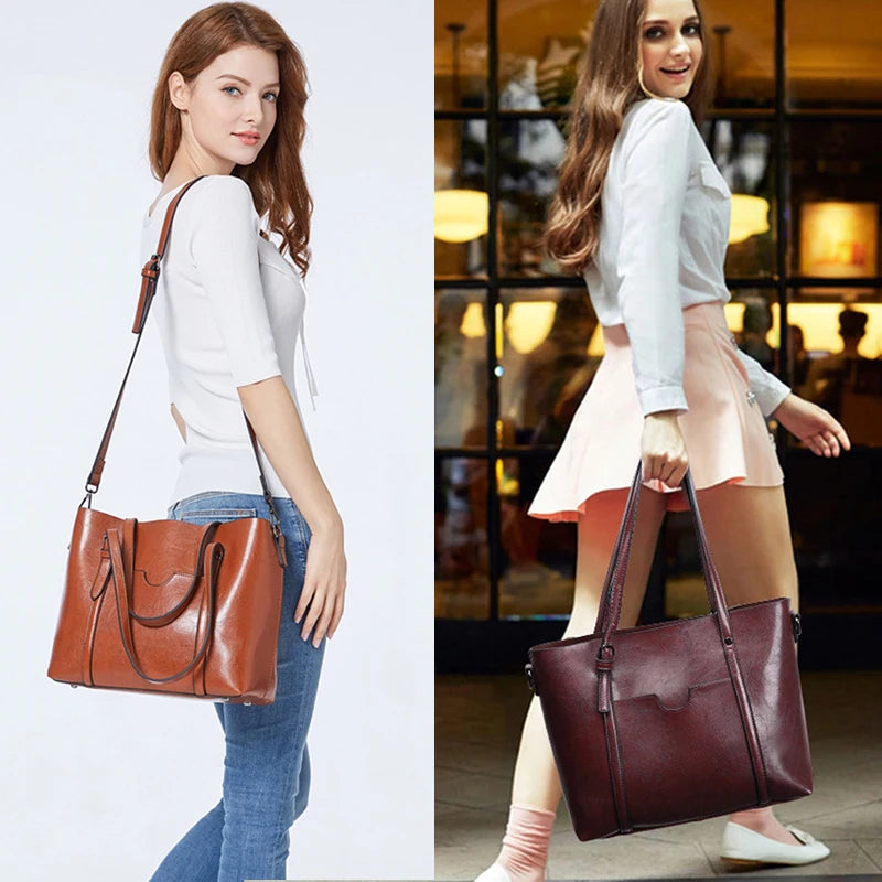 Vintage Tote Bag Large Womens Handbags PU Leather Women’s Shoulder Crossbody Bags Designer Luxury Hand Bag