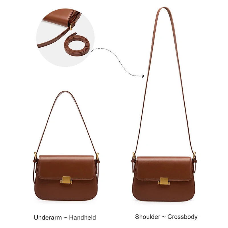 Luxury Designer Women Shoulder Bag 100% Genuine Leather Women's Crossbody Bag High Quality Cowhide Square Bags