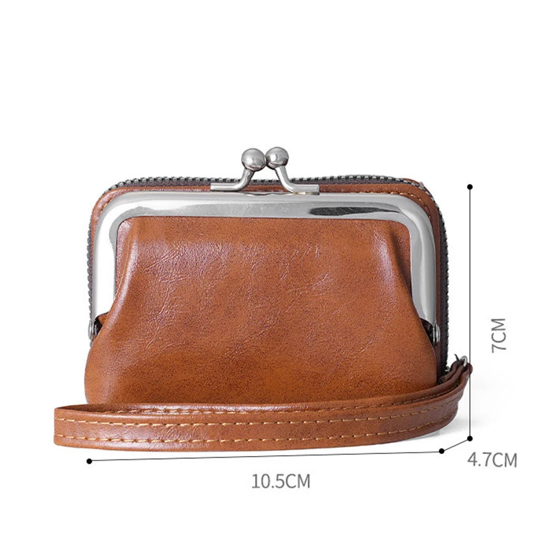 Vintage Women's Wallets Portable Mini Card Holders Coin Small Change Storage Bag Women Zipper Money Clip Girls Handbag