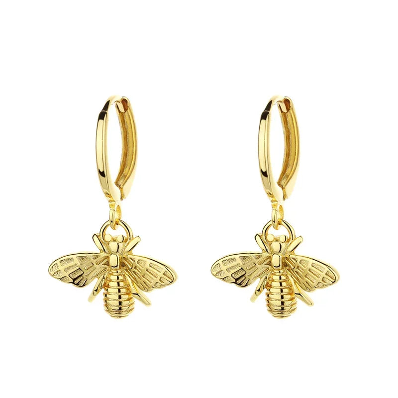 Honey Bee Dangle Earrings for Women Simple Stylish Cute Animal Metal Earrings Fashion Versatile Girls Jewelry Drop Ship - EUFASHIONBAGS