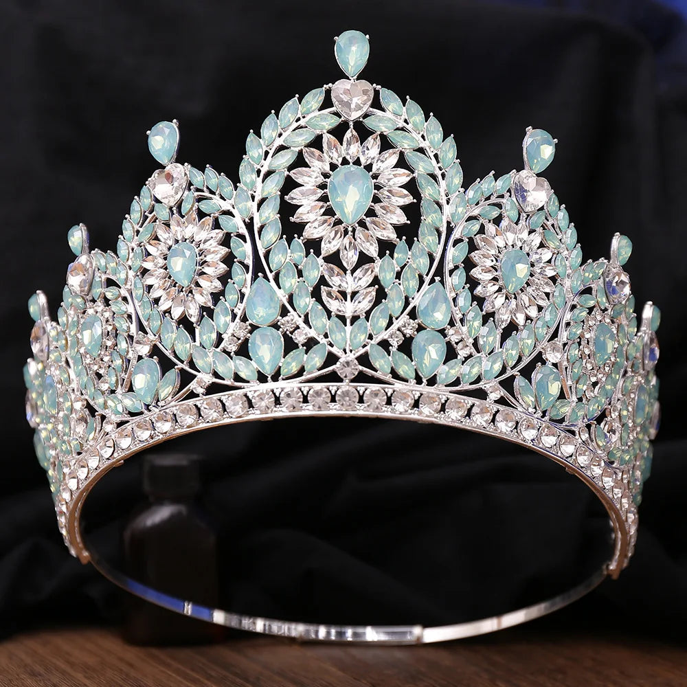 Baroque Big Rhinestone Adjustable Wedding Crown for Women Diadem Crystal Banquet Tiaras Party Costume Hair Jewelry Accessories