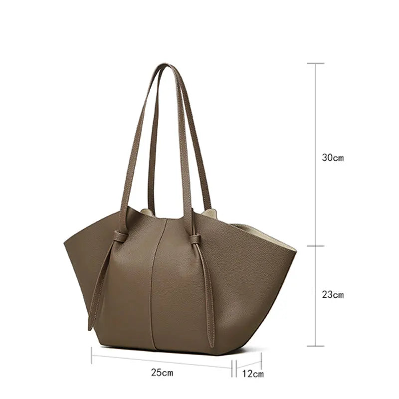 Genuine Leather Women's Tote Bag Luxury Designer Shoulder Bag Large High Quality Cowhide Women Handbags