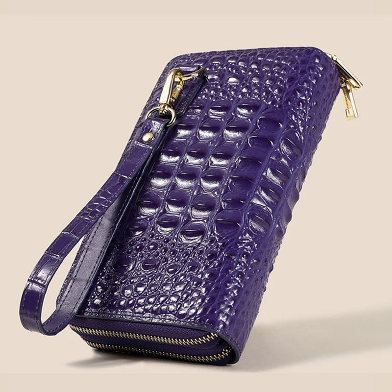 Women's Leather Clutch bag Brand Luxury Designer Women's Bags High Quality Cowhide Crocodile Pattern Bag - EUFASHIONBAGS