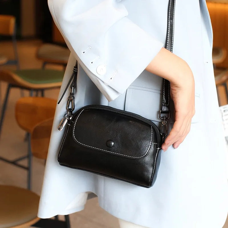 Women Shoulder Bag New Fashion Solid Color Mini Women's Handbag PU Leather Simple Retro Style Female Crossbody Bags