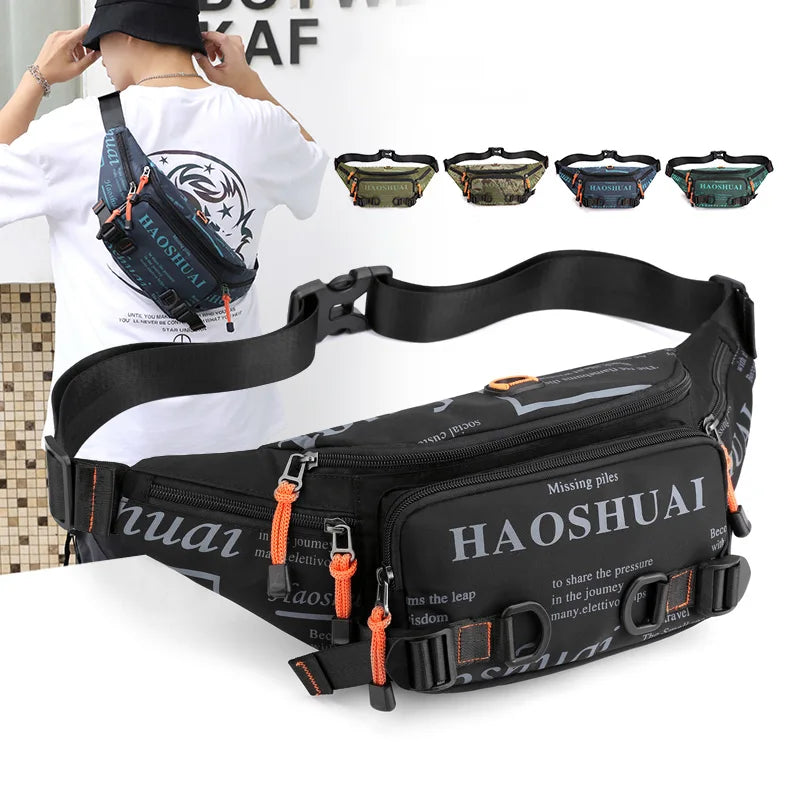 Fashion Letter Waist Bags For Men Casual Nylon Waist Packs Hot Sale Unisex Belt Bag Fanny Pack Travel Storage Chest Bags Leg Bag - EUFASHIONBAGS