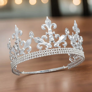 Luxury Baroque King Crown For Women Men Pageant Crystal Tiara Diadem Royal Headpiece Hair Ornaments Hair Jewelry Accessories