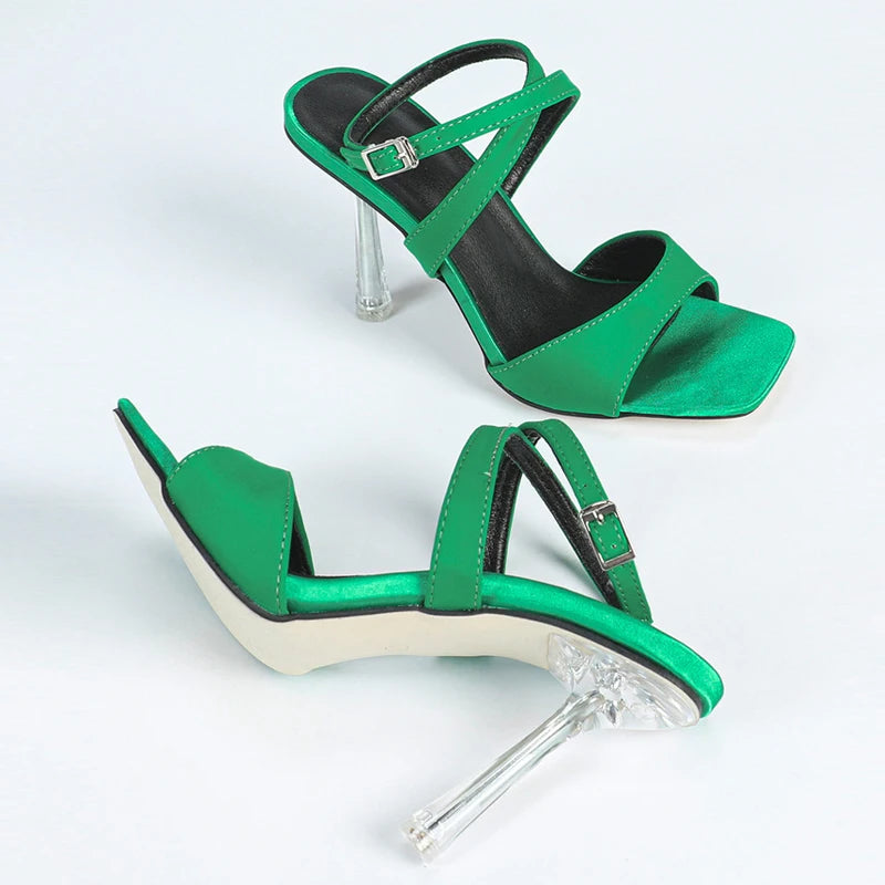 Street Fashion Ankle Buckle Strap Designer High Heels Women Sexy Party Stripper Fetish Sandals Female Summer Shoes Green - EUFASHIONBAGS