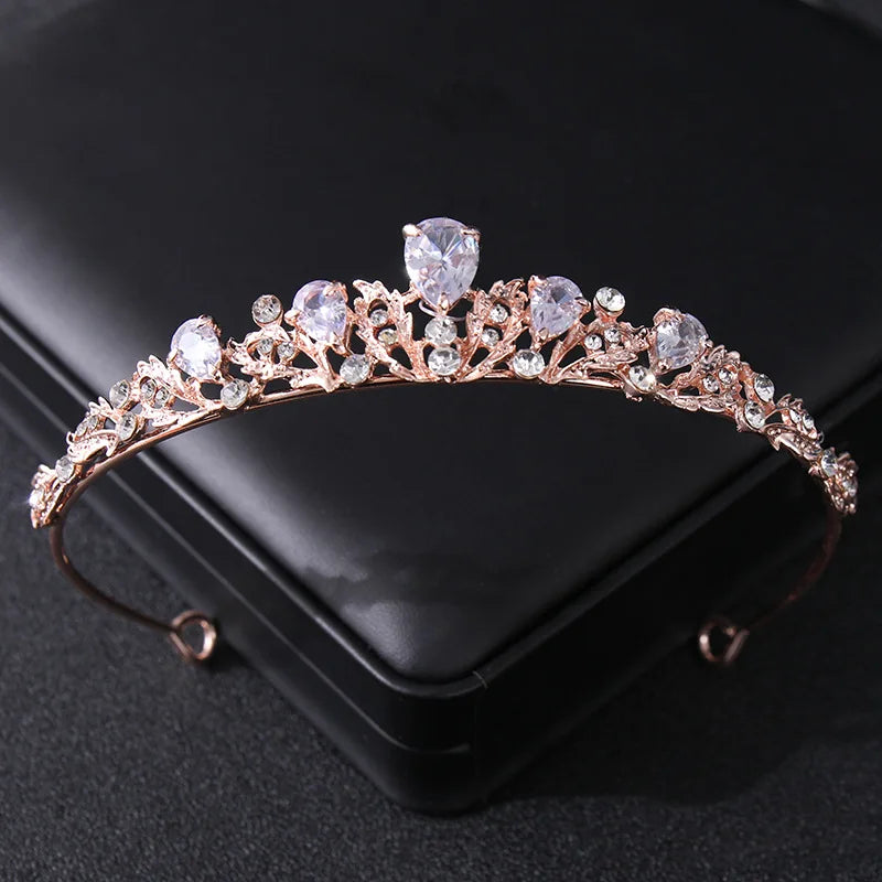 Fashion Zircon Bridal Tiara Headpiece Silver Color Crystal Wedding Crown Hair Accessories Women Birthday Party Rhinestone Crowns - EUFASHIONBAGS