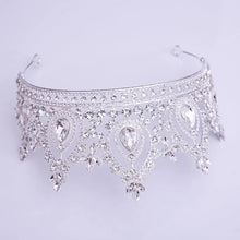 Cargar imagen en el visor de la galería, Baroque Luxury Pink Crystal Royal Queen Wedding Crown Rhinestone Bride Diadem Pageant Headdress Tiaras Hair Jewelry Accessories